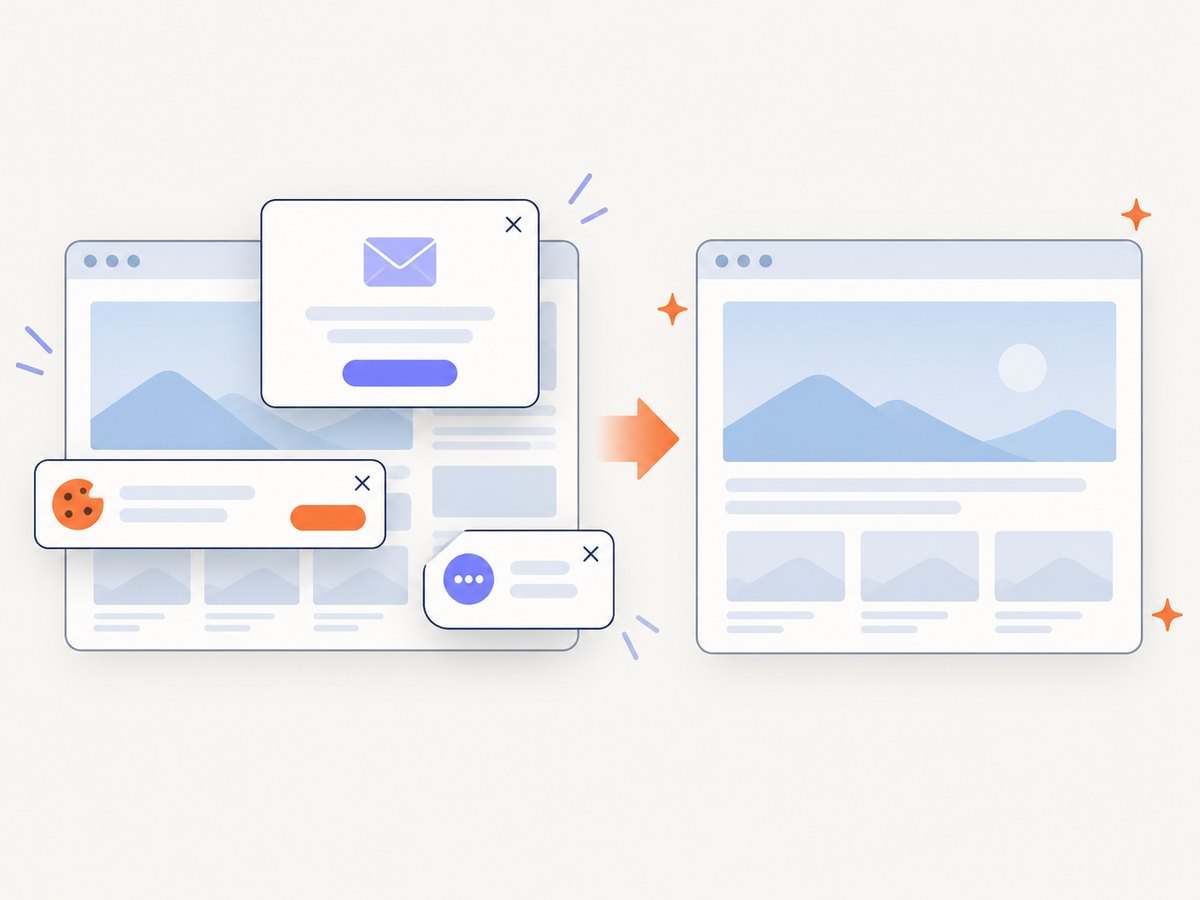 Overlays and consent UI must be handled before a screenshot reflects the page content.