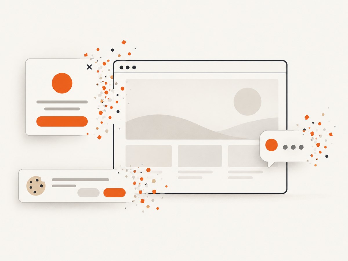 Consent and transient overlays can be handled before producing a clean capture.