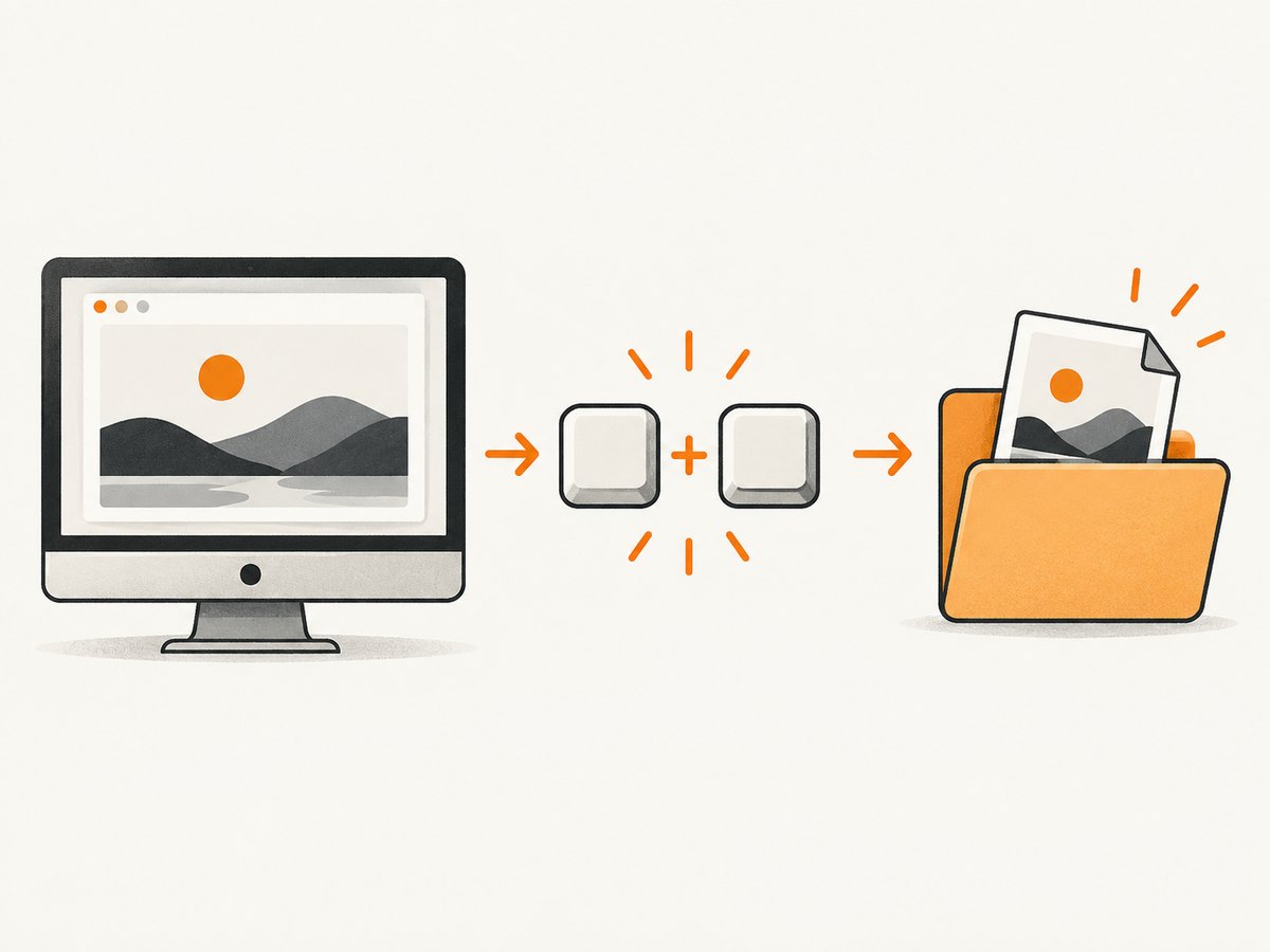 The three-step flow: trigger a full-screen capture, place it on the clipboard or save it, then edit or share it.