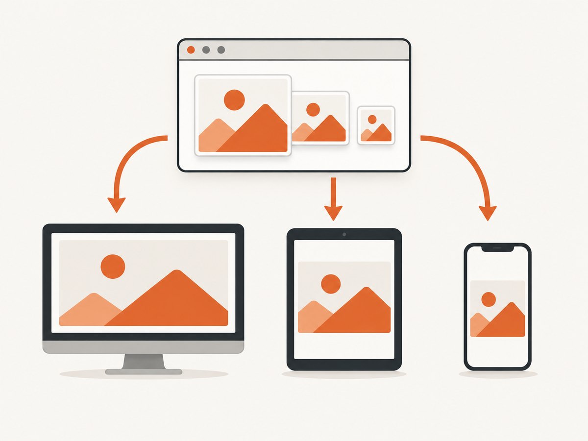 The browser selects a source from the rendered slot and device density.