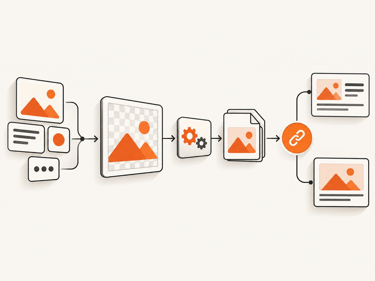 The Open Graph image pipeline: data, rendering, encoding, delivery, and metadata.