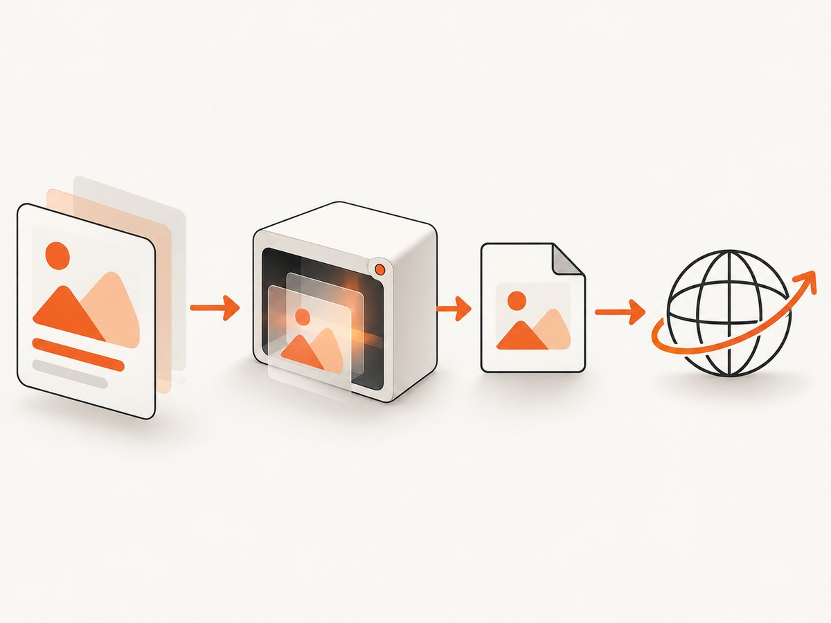 The Swift renderer creates bytes; Open Graph metadata publishes the image URL.