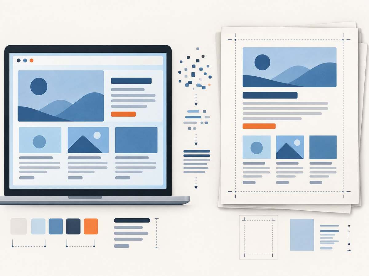 Print media, page dimensions, margins, backgrounds, and fonts all affect the generated PDF.