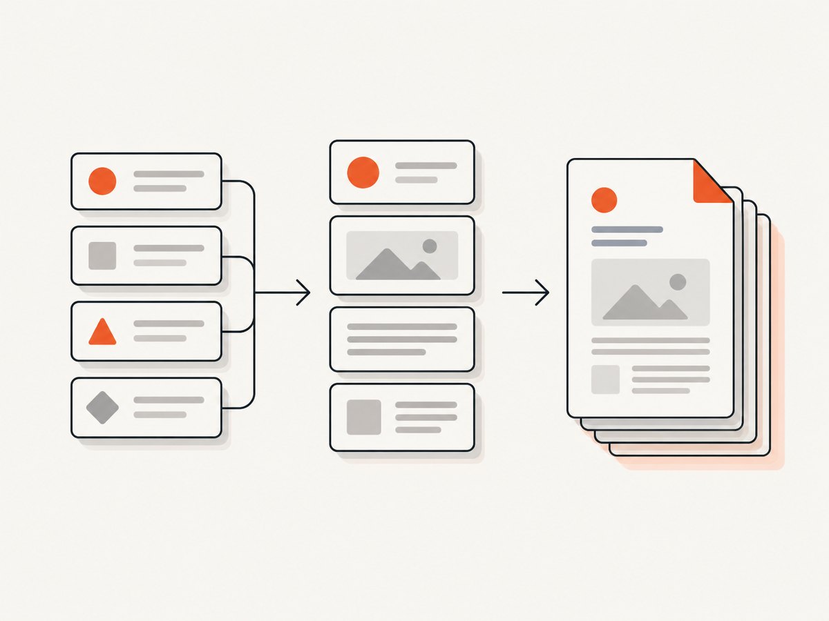 Structured data can be composed directly into a paginated PDF with React PDF components.