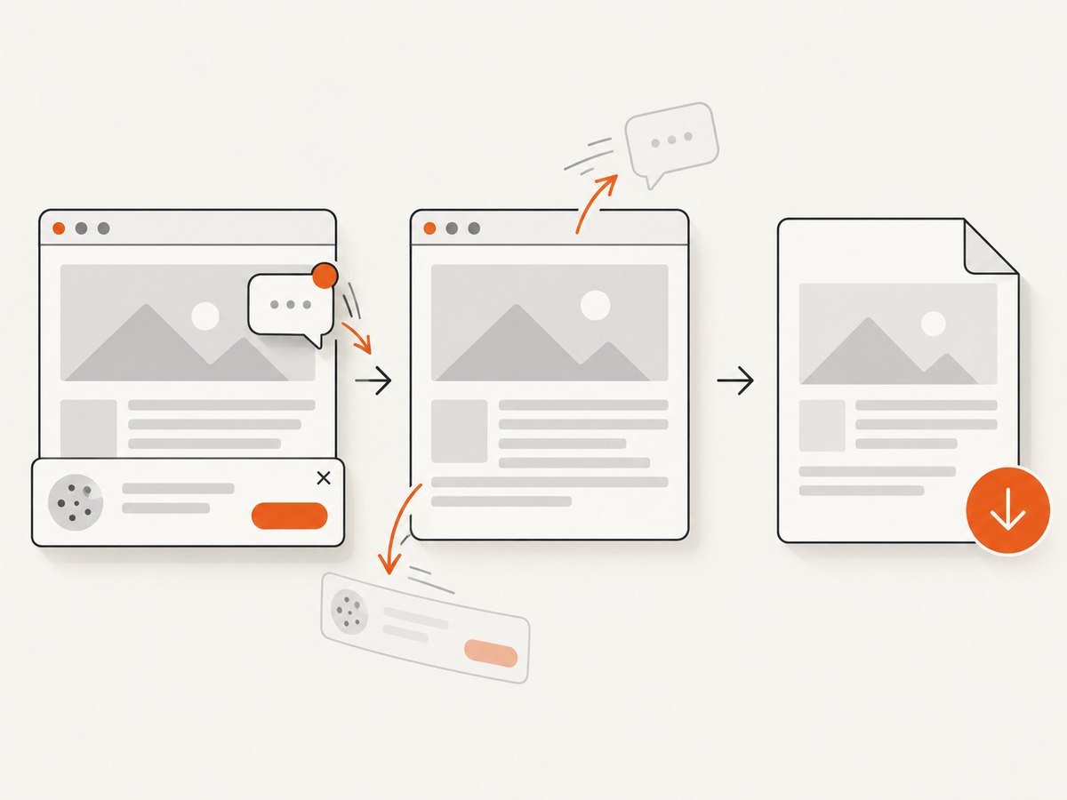 A capture service can remove common overlays before producing a clean PDF.