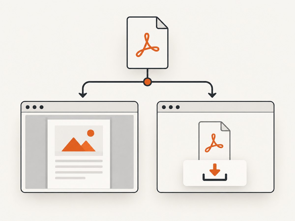The response headers determine whether a browser previews or downloads the PDF.