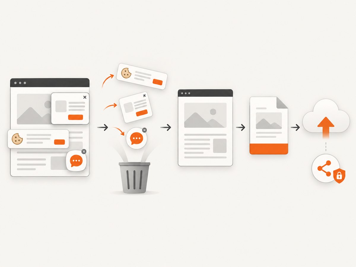 Capture the clean PDF first, then apply storage permissions to its shareable link.