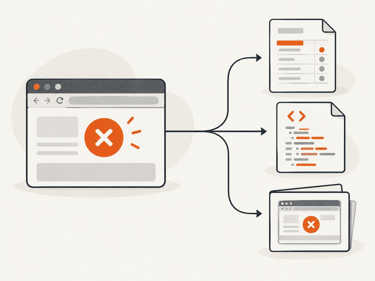 A Selenium failure can provide both TestNG results and a browser screenshot for diagnosis.