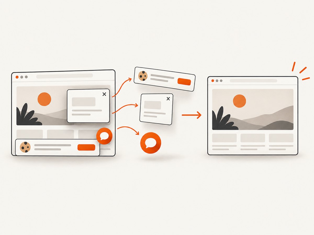A capture service can clean page clutter before rendering the final image.