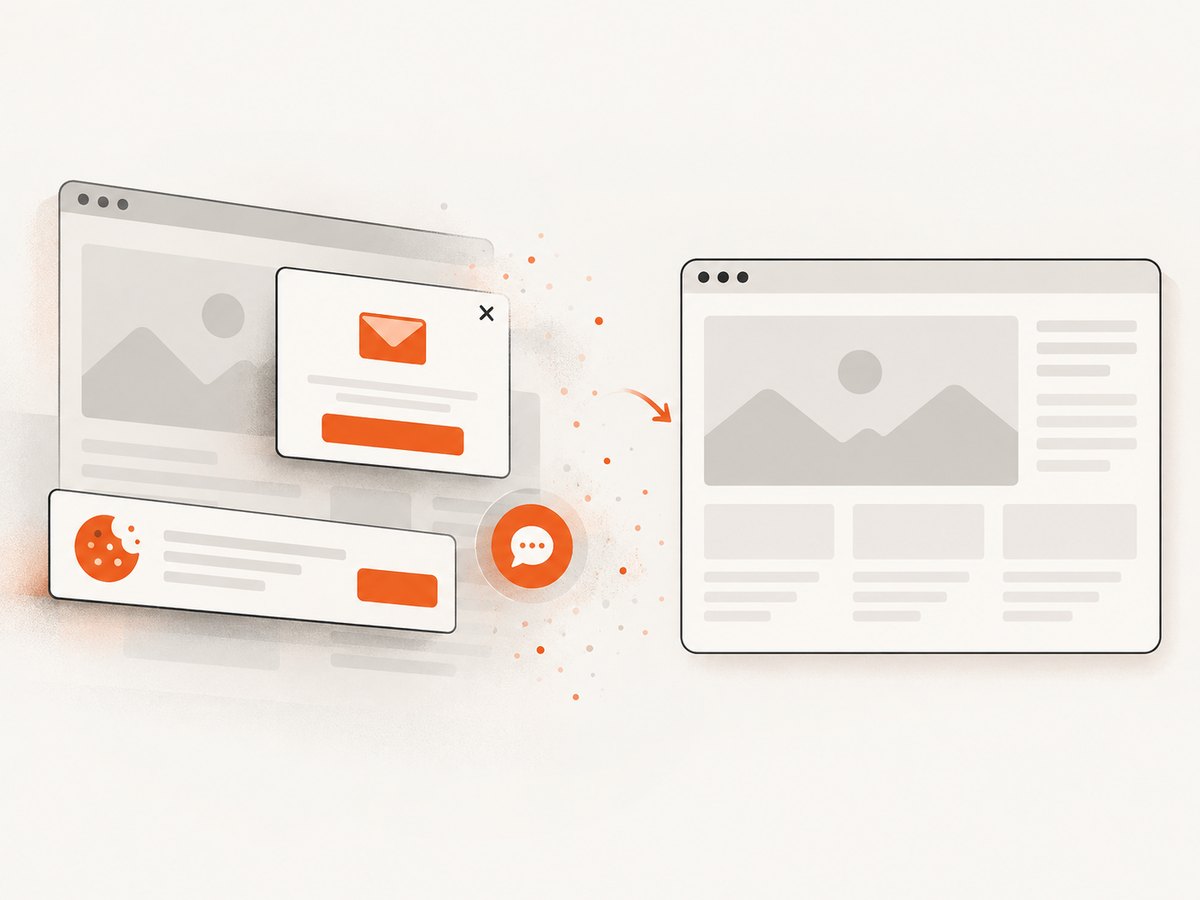 Consent overlays and widgets can be handled before the image is captured.