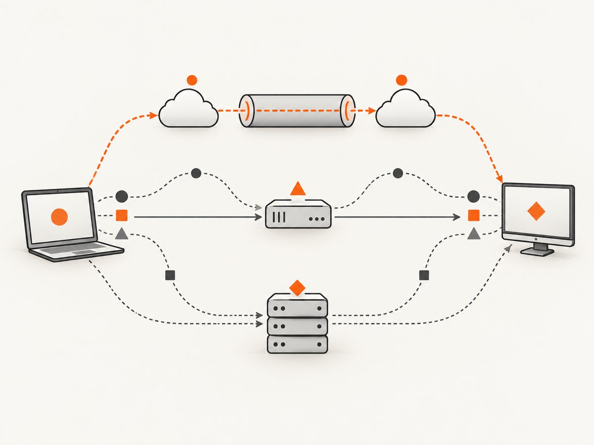 WebRTC ICE can gather several candidate addresses and has different privacy tradeoffs from a normal HTTP request.