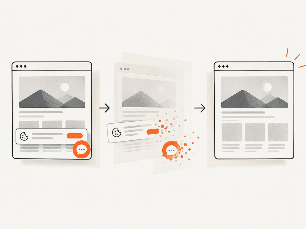 Automated capture can remove transient page UI before producing a clean preview asset.