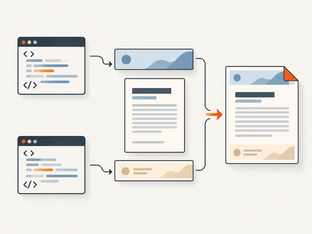 Treat the page body and PDF header/footer templates as separate rendering inputs, each with explicit font styling.