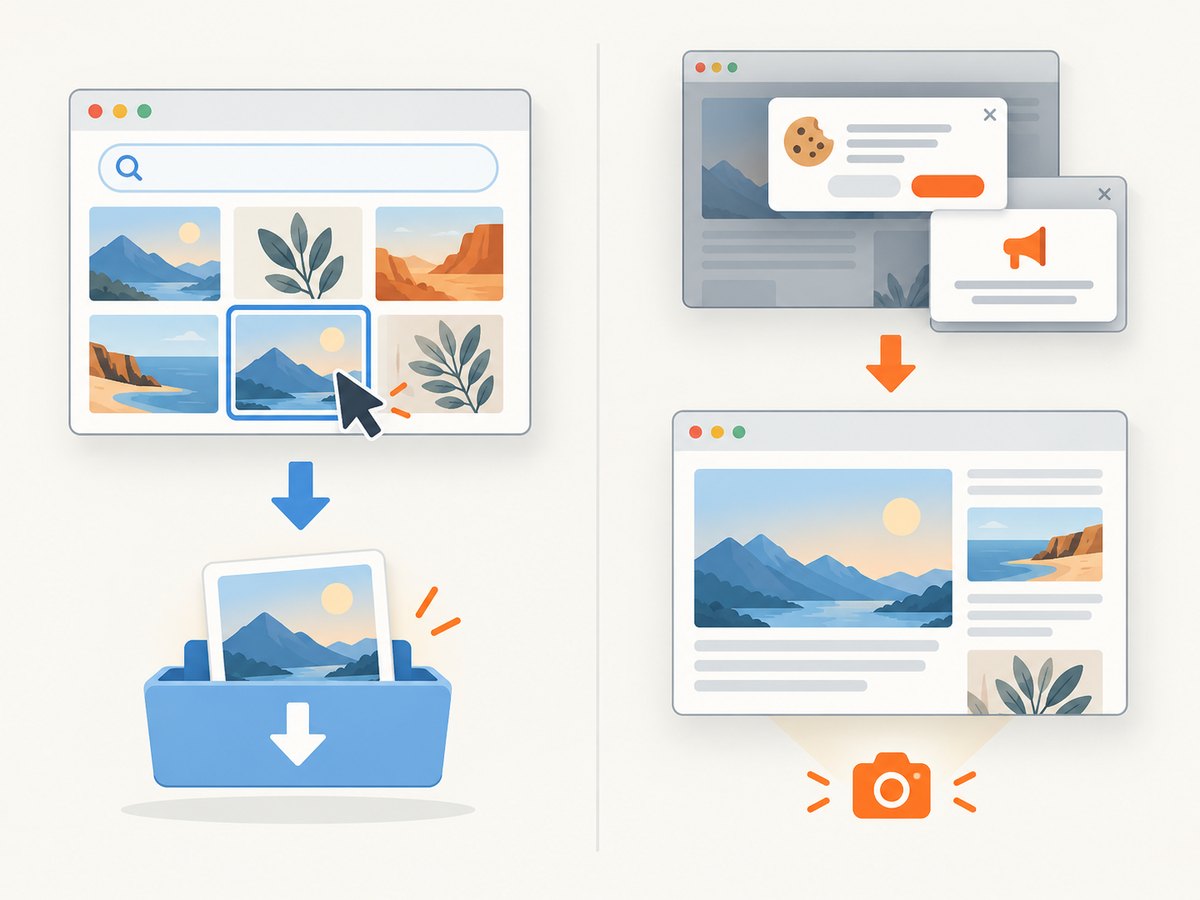 Image search and webpage capture solve different problems and have different licensing and billing considerations.