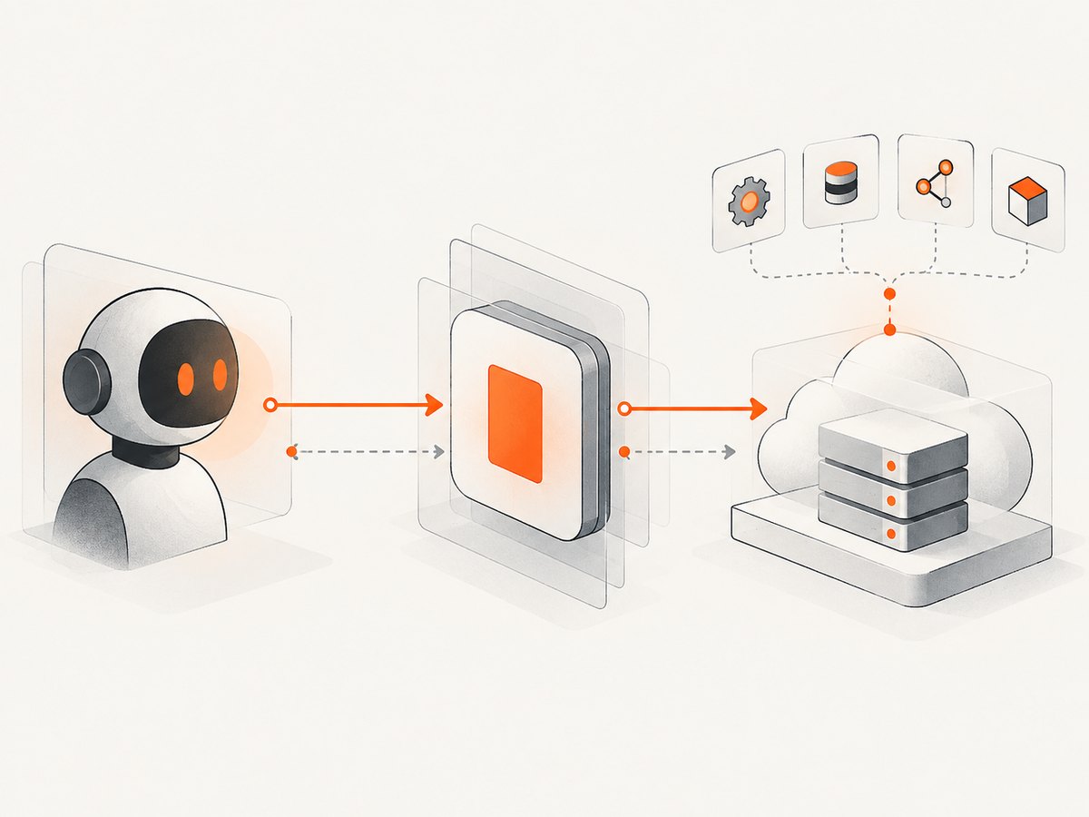 A managed MCP endpoint sits between an AI host and the Google service tools it is allowed to call.