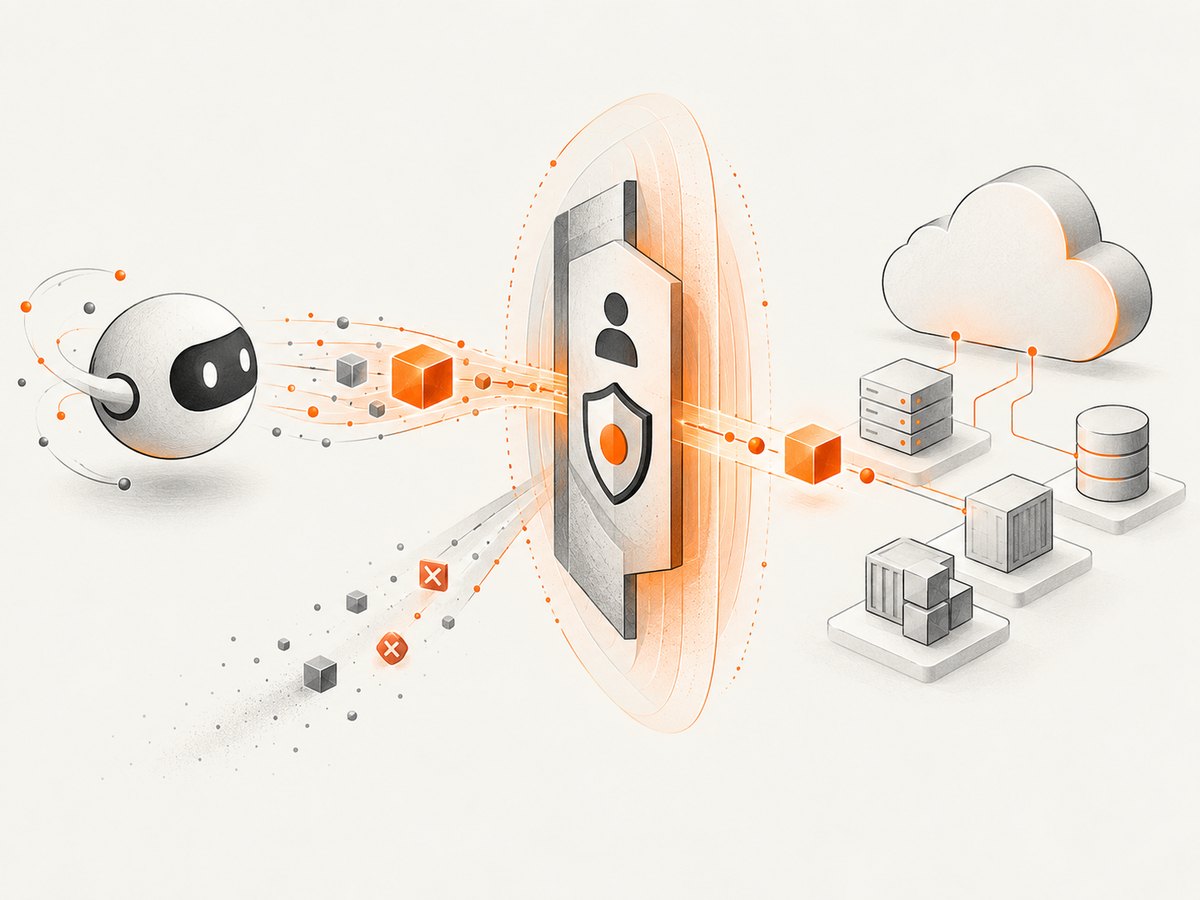 Authentication, IAM and optional scanning determine which agent actions reach Google Cloud resources.
