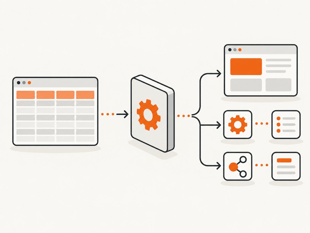A sheet becomes an API through an official client, script endpoint, hosted wrapper, or workflow platform.