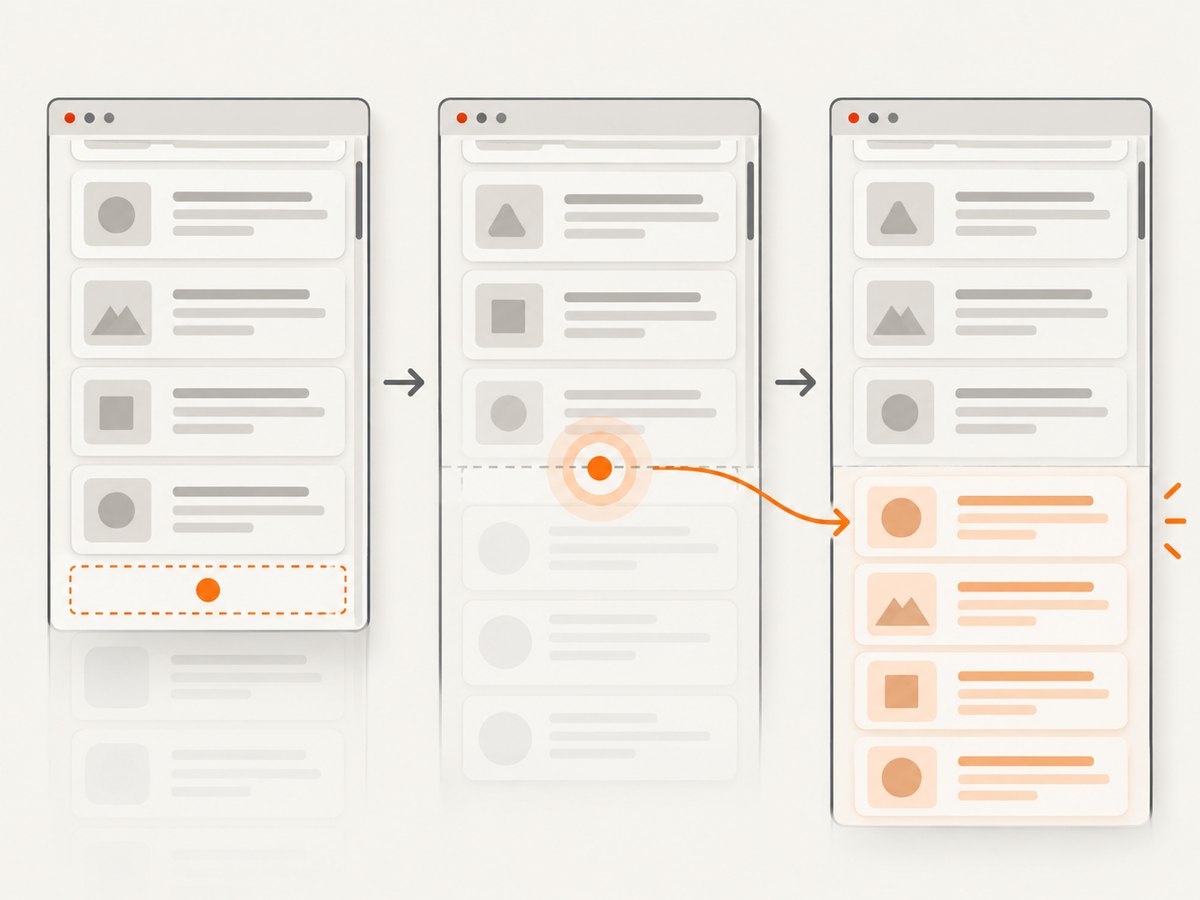 A sentinel crossing the viewport boundary triggers the next batch when you control the page.
