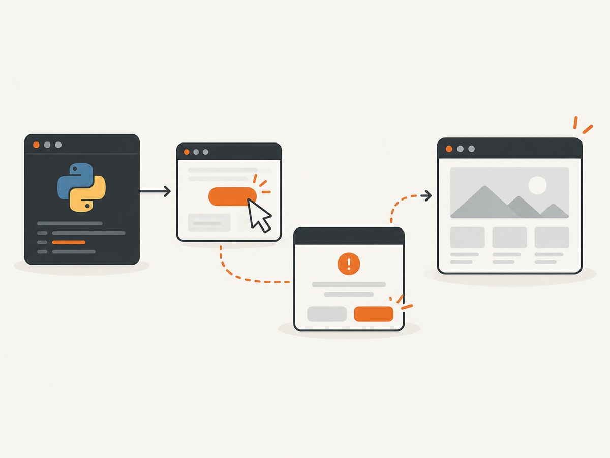 A dialog event and a new popup target are separate Pyppeteer flows.