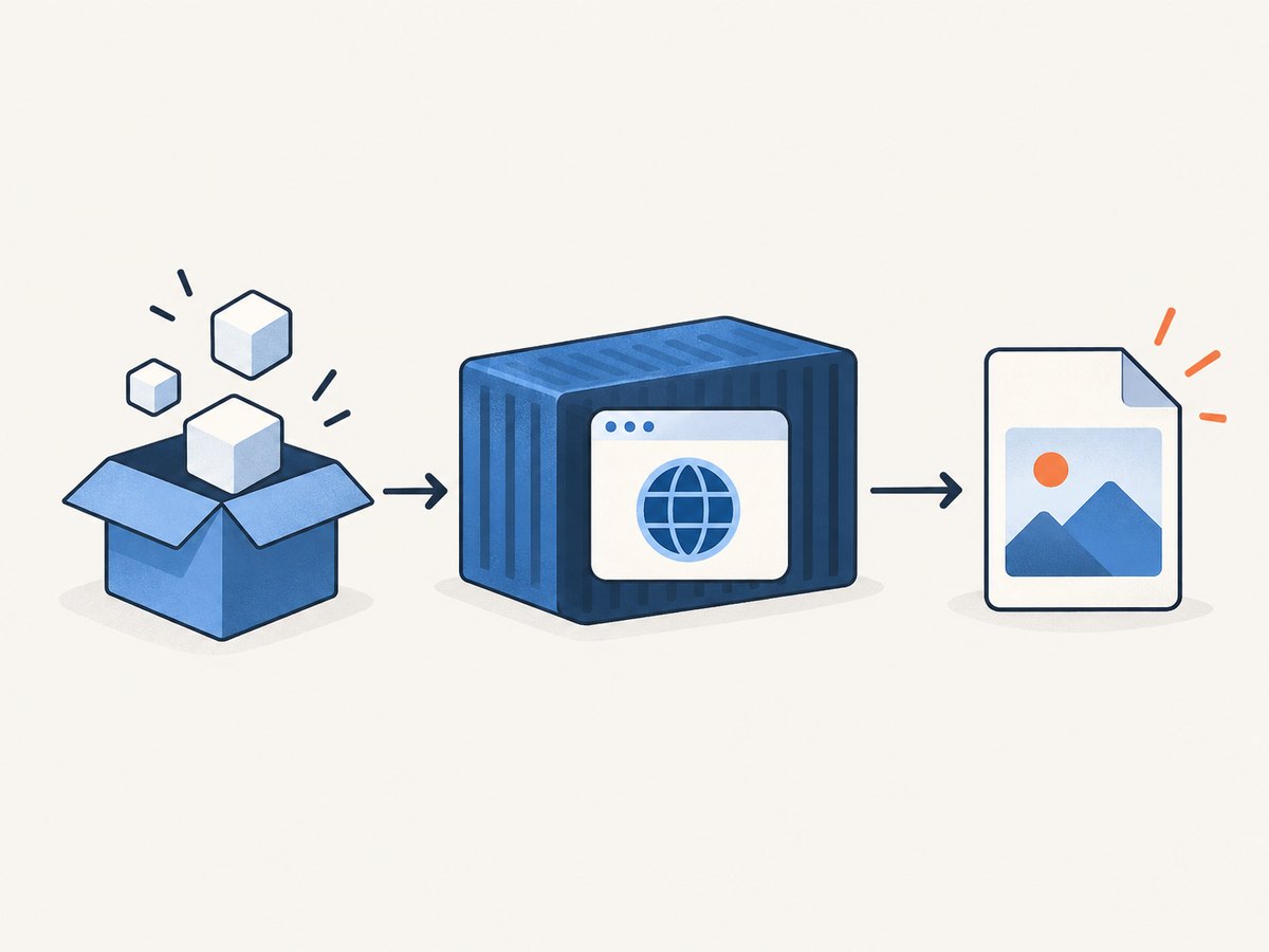 Puppeteer connects Node.js automation to a separately installed or managed browser process.