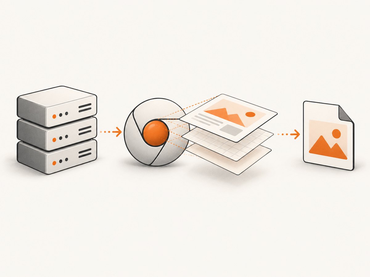 A headless browser can render a page and save its output without displaying a window.