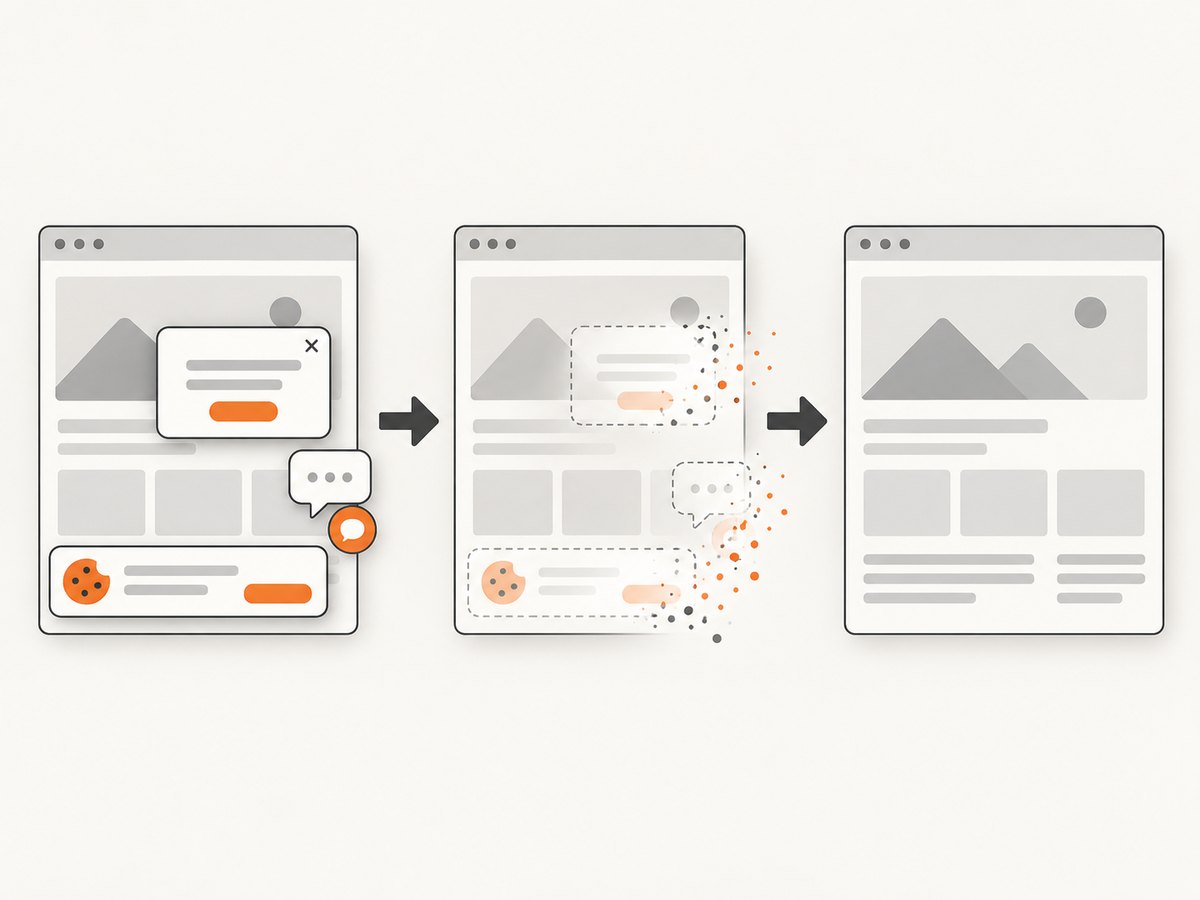 A browser capture can clean page overlays before producing the final image.
