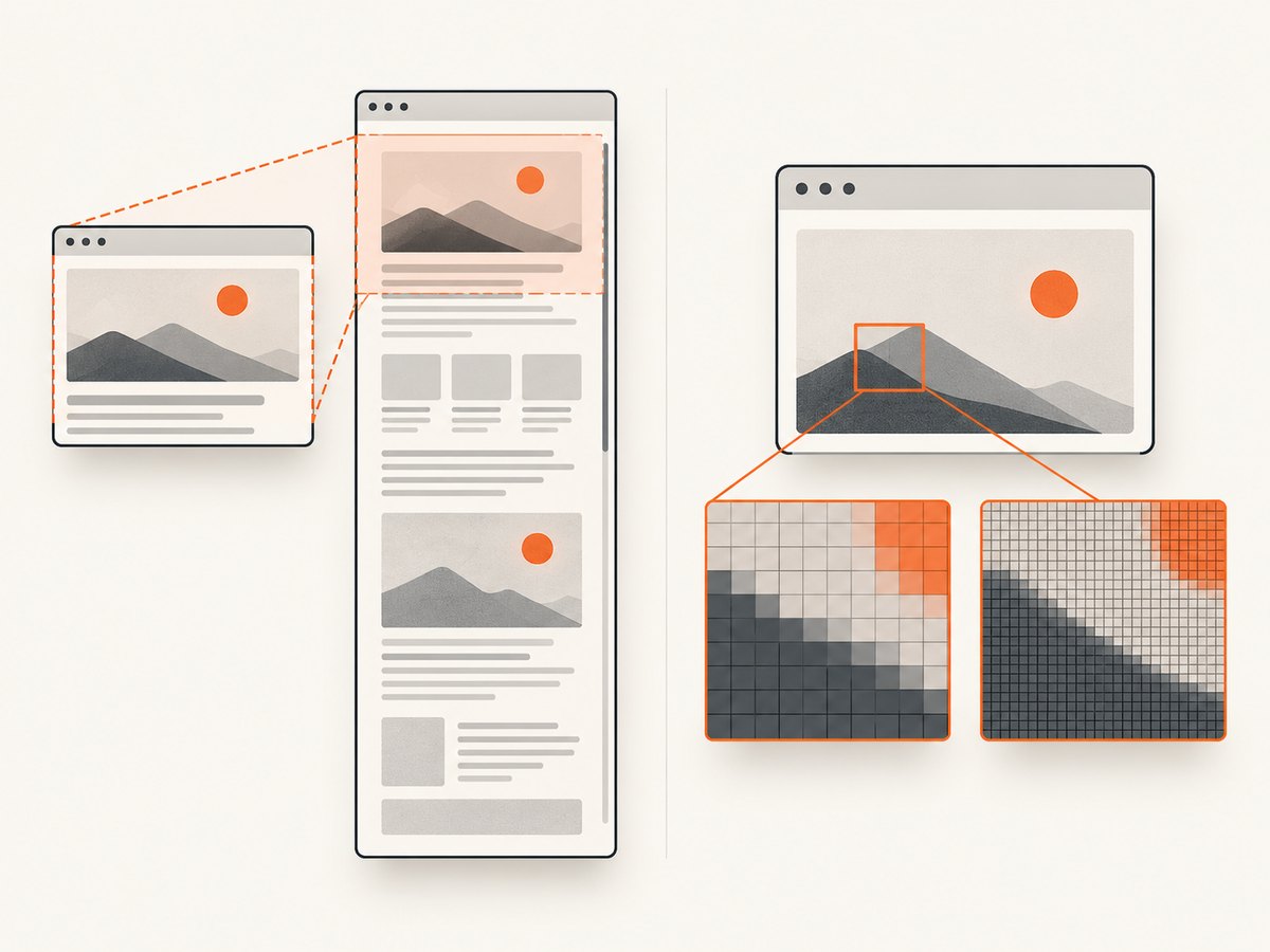 Full-page capture sets the page area; device-pixel scale sets output density.