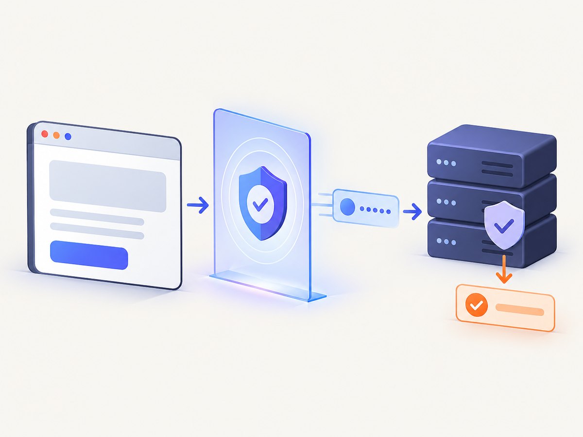 Turnstile is a client-side challenge whose token must be validated by the application server.