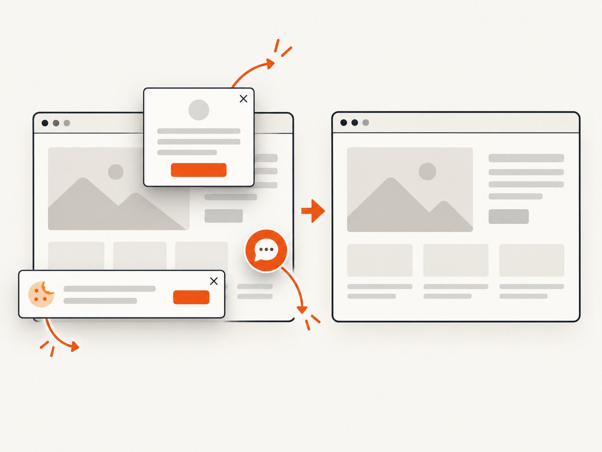 A clean capture removes common overlays before recording the page.