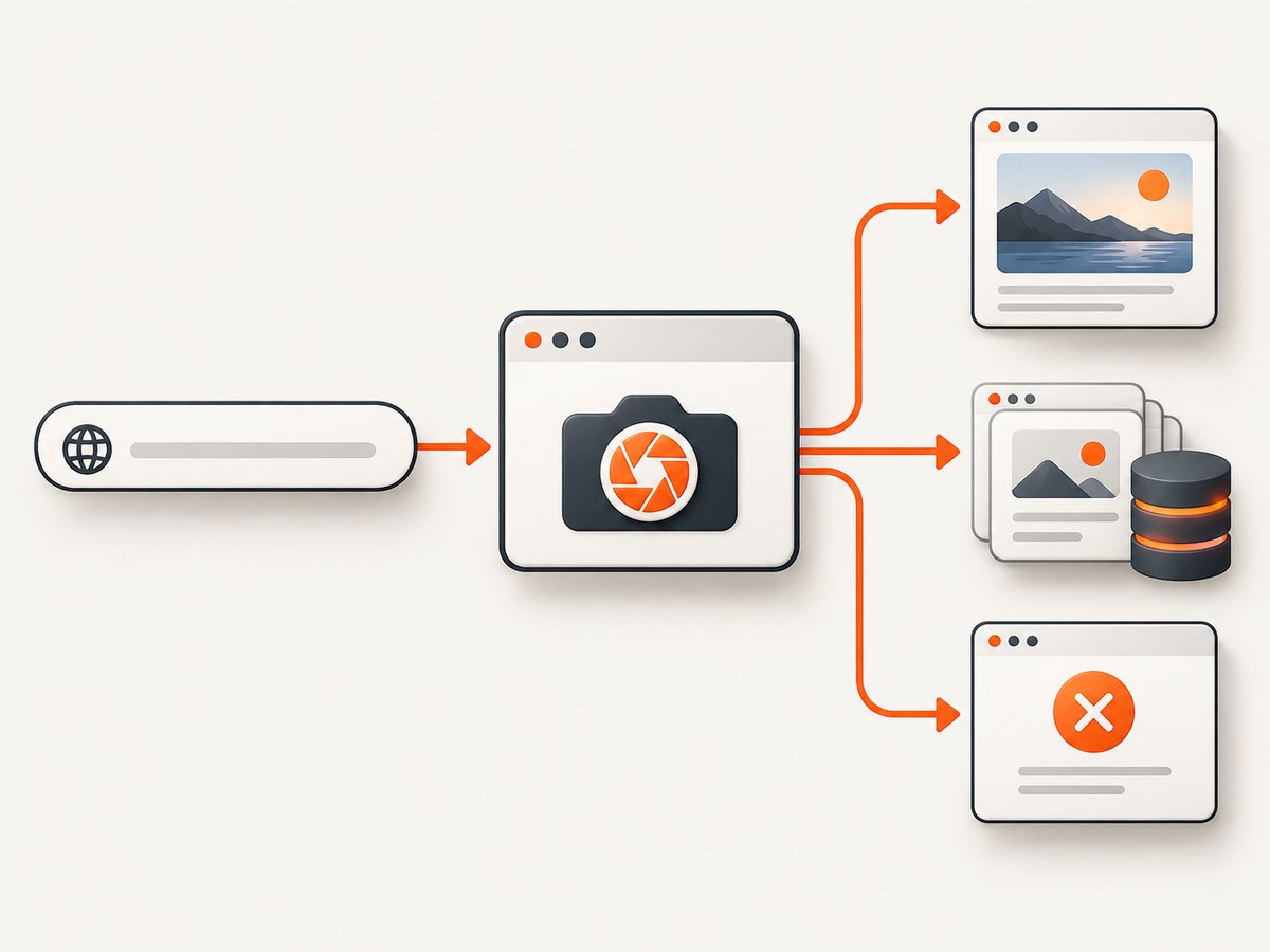 A screenshot API can classify clean captures, cache hits and failures differently for billing.