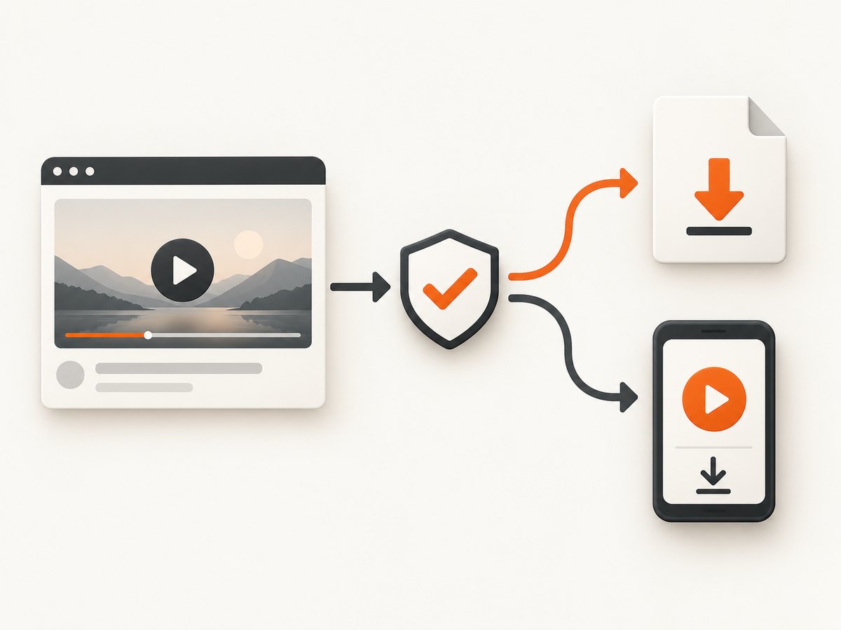 An official download and an app-managed offline copy are different outcomes.