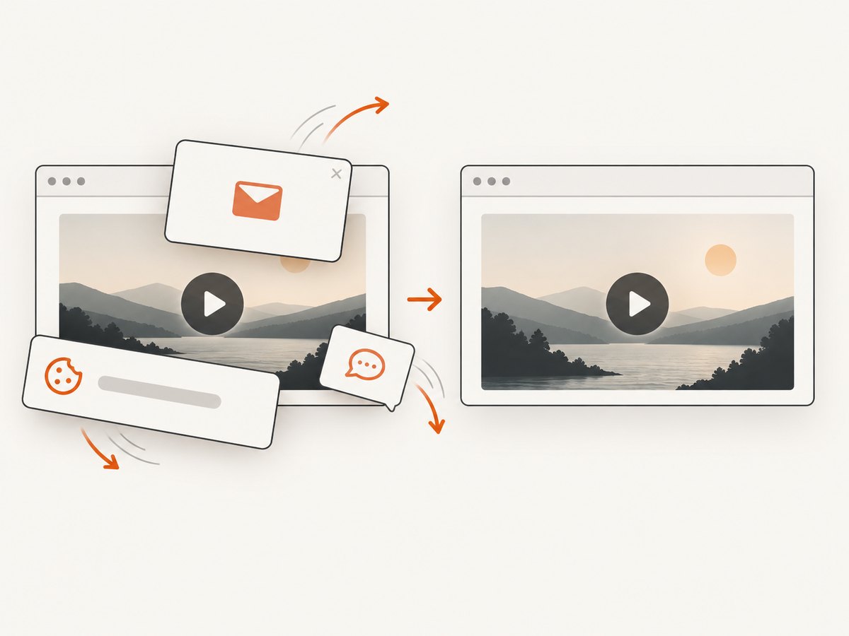 A screenshot workflow can clean page overlays before capturing a poster image.