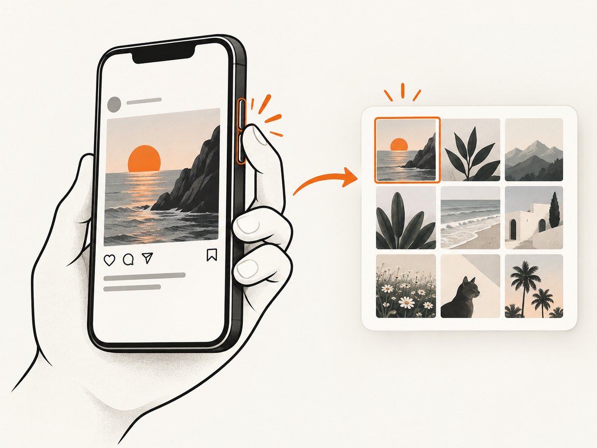 A phone’s built-in shortcut captures the Facebook content visible on screen and saves it to Photos or Gallery.
