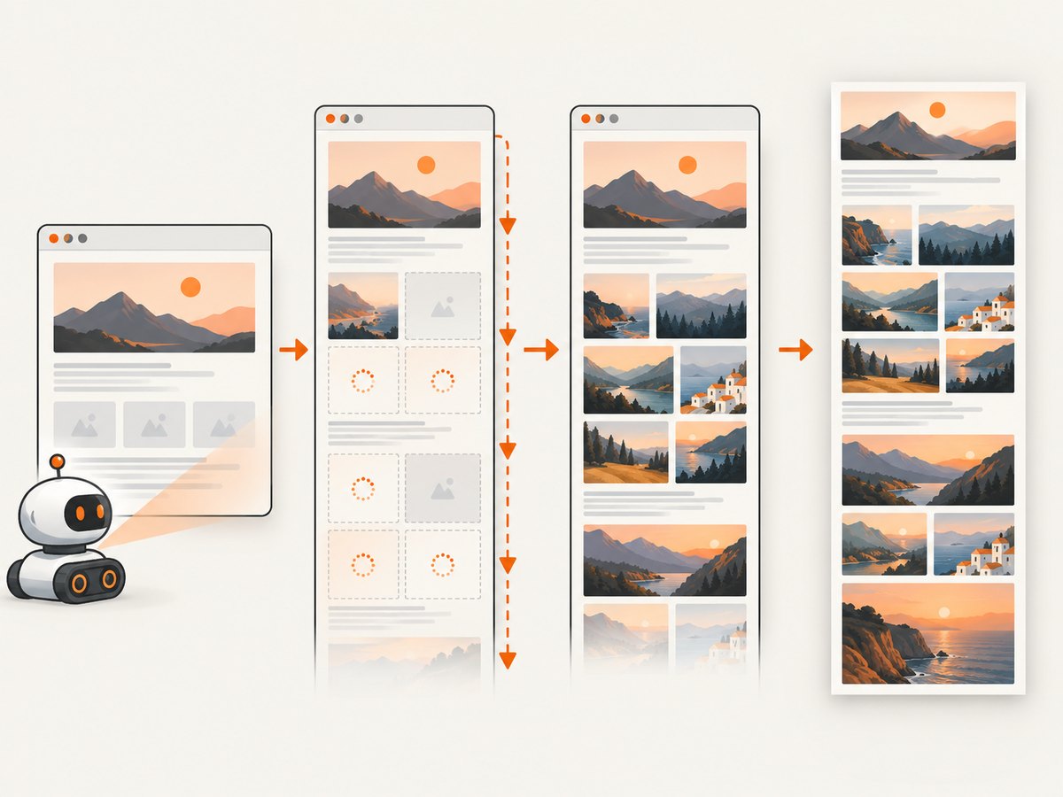 Full-page captures may need the page to scroll so lazy-loaded images appear.