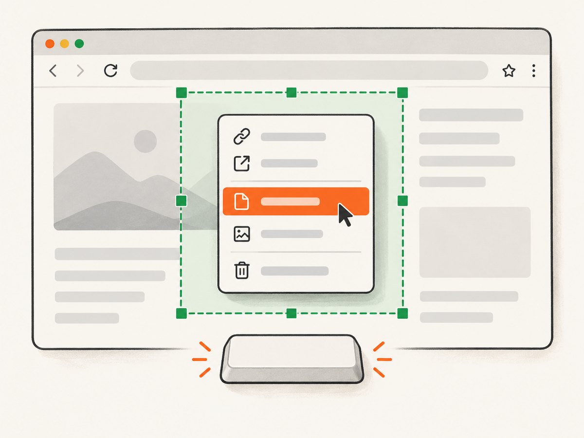 Pressing Space during region capture preserves a context menu before it closes.
