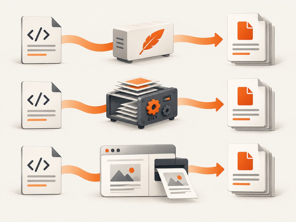 Choose the renderer according to browser behavior, document features, and deployment needs.