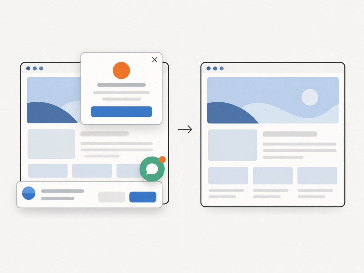 A capture pipeline can remove obstructing consent and overlay elements before producing the final image.