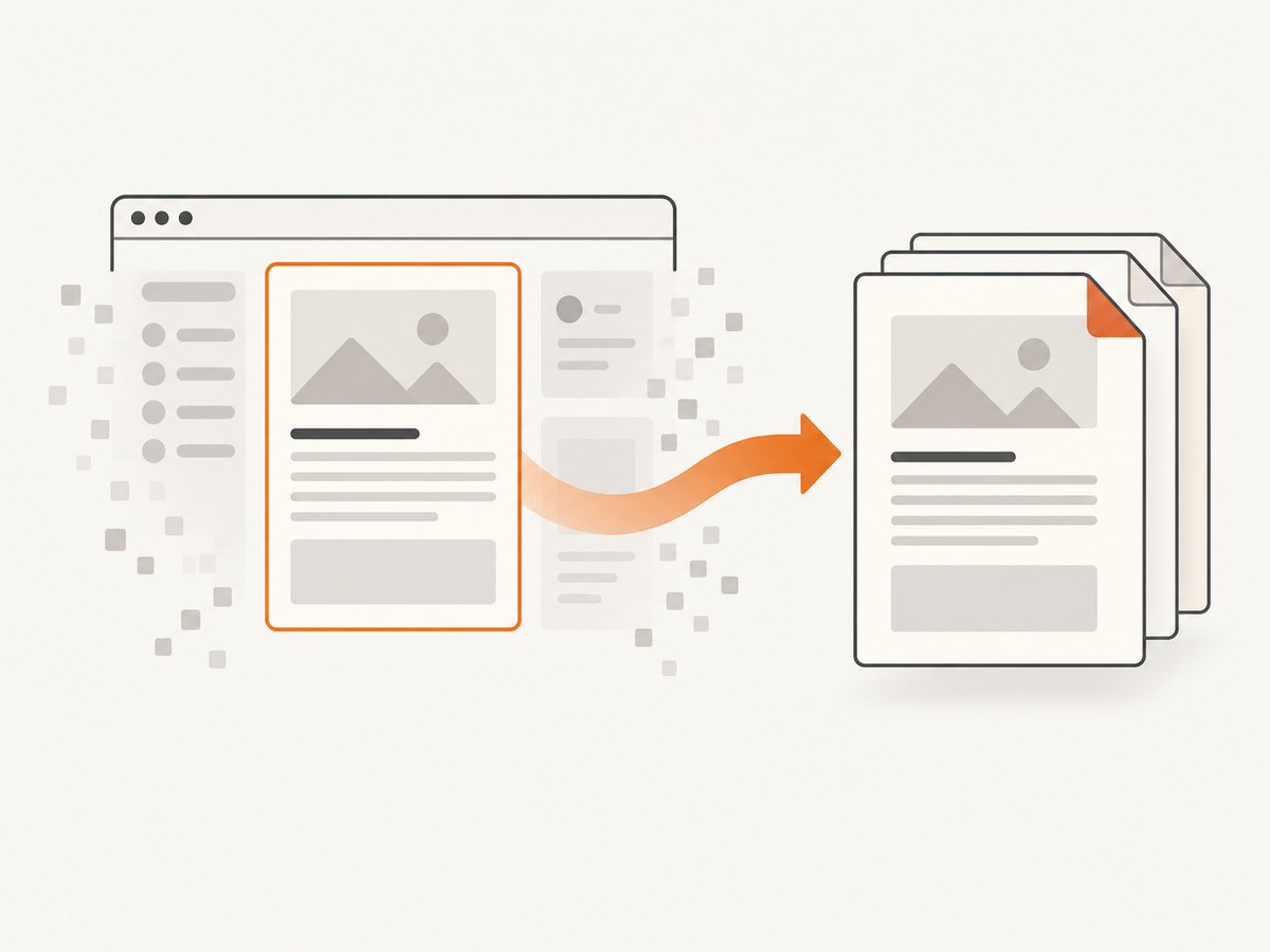 Print CSS isolates the target section and lets the browser paginate it.