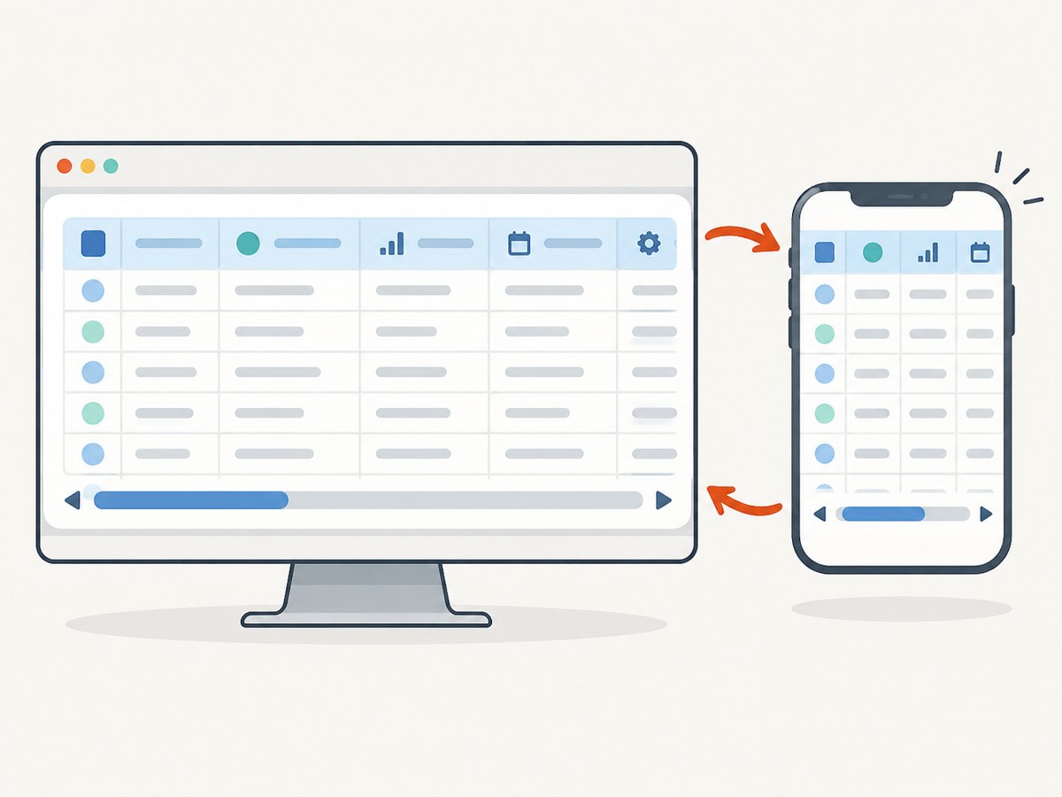A scrolling wrapper preserves readable table columns on narrow screens.