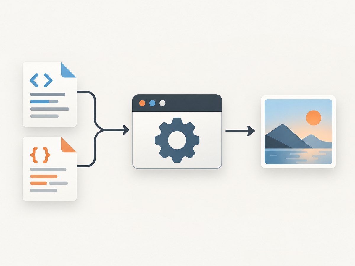 HTML-to-JPG conversion renders a page in a browser before encoding its pixels as an image.