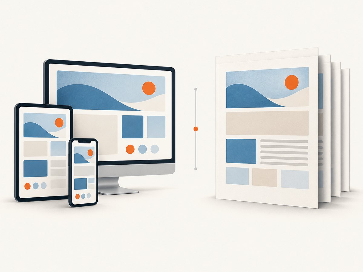 A purpose-built print layout gives fixed pages more predictable structure than an interactive screen.