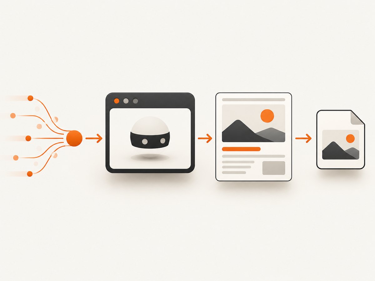 A browser capture renders the page before saving its pixels as a PNG.