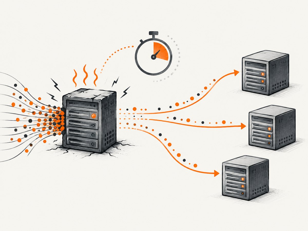 Capacity fixes and jittered retries help a service recover without creating another traffic spike.