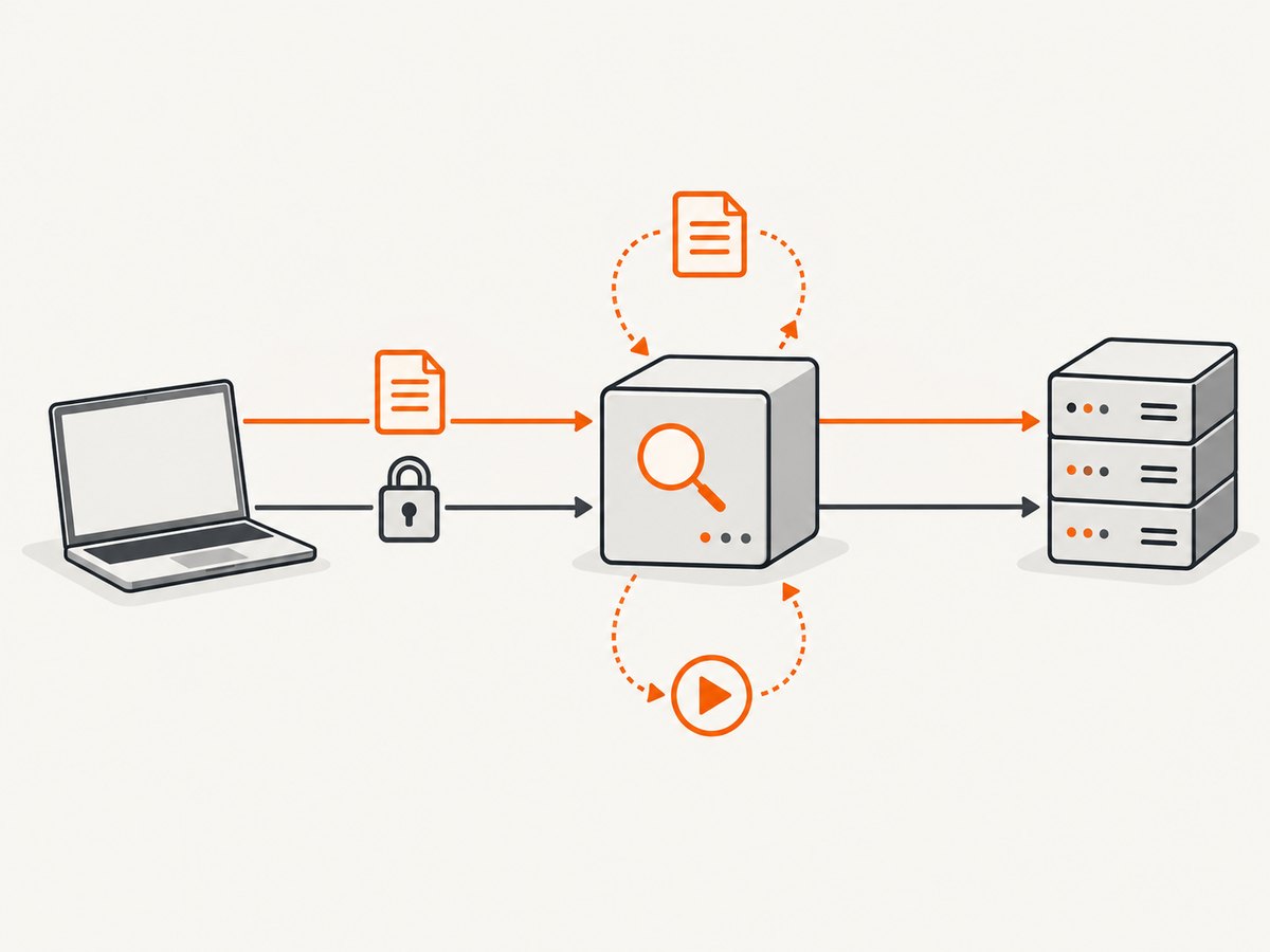 A debugging proxy observes traffic only after the application is routed through it.
