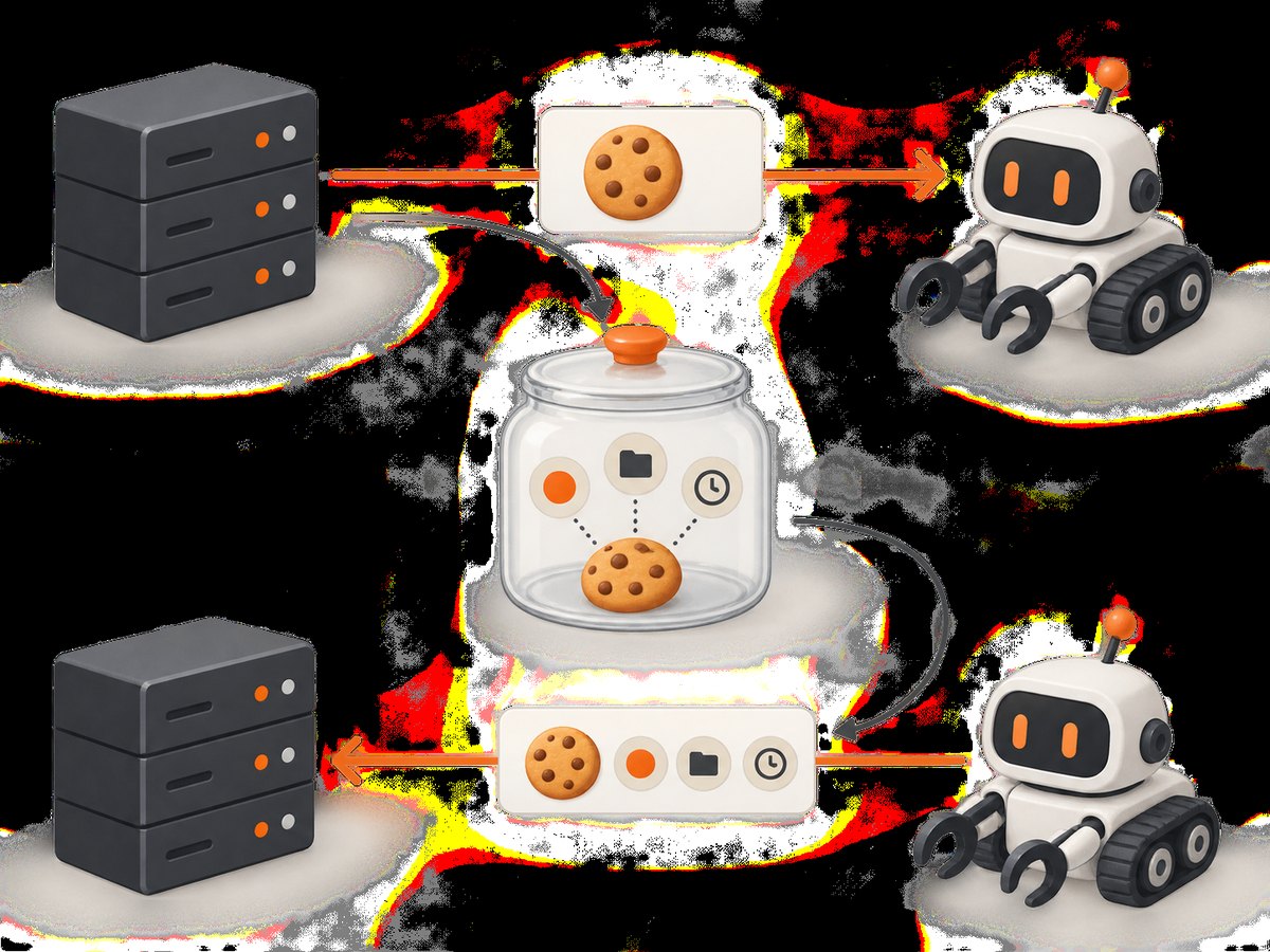 A cookie jar stores scope and lifetime metadata before selecting cookies for the next request.