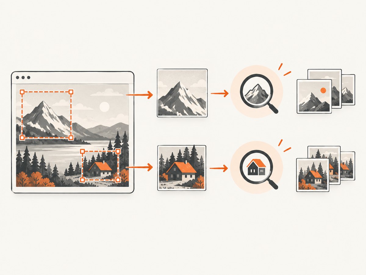Separate the distinctive image from browser and app clues before searching.