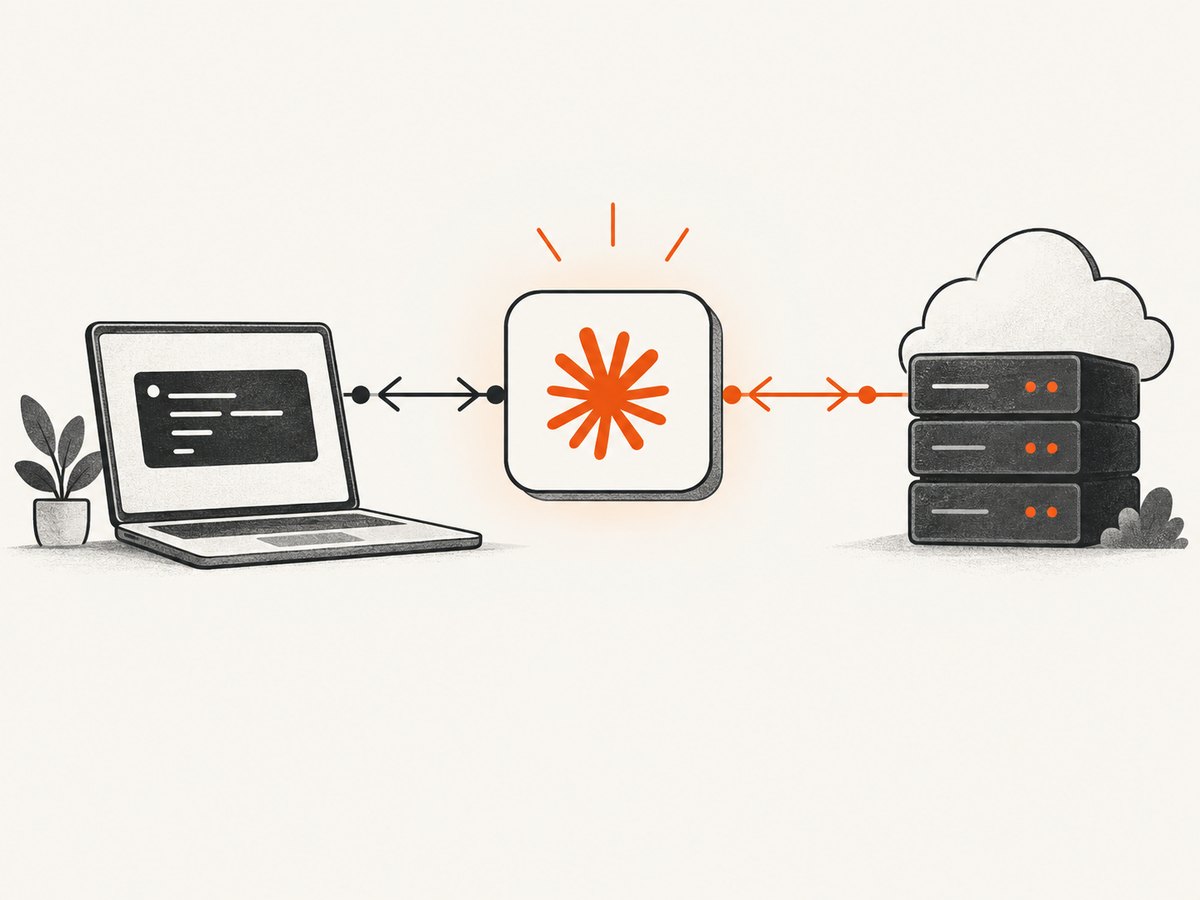 Claude Code can connect to a local MCP process over stdio or a hosted server over HTTP.