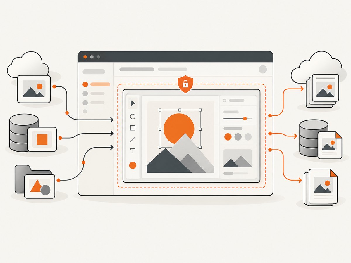 A hosted editor keeps the editing surface and supporting services with the provider while your product integrates at a defined boundary.
