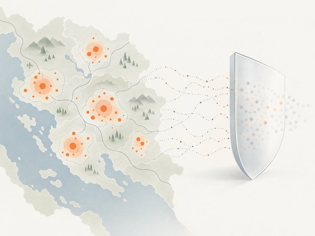 Broad aggregation and limited retention reduce the risk of exposing identifiable location histories.
