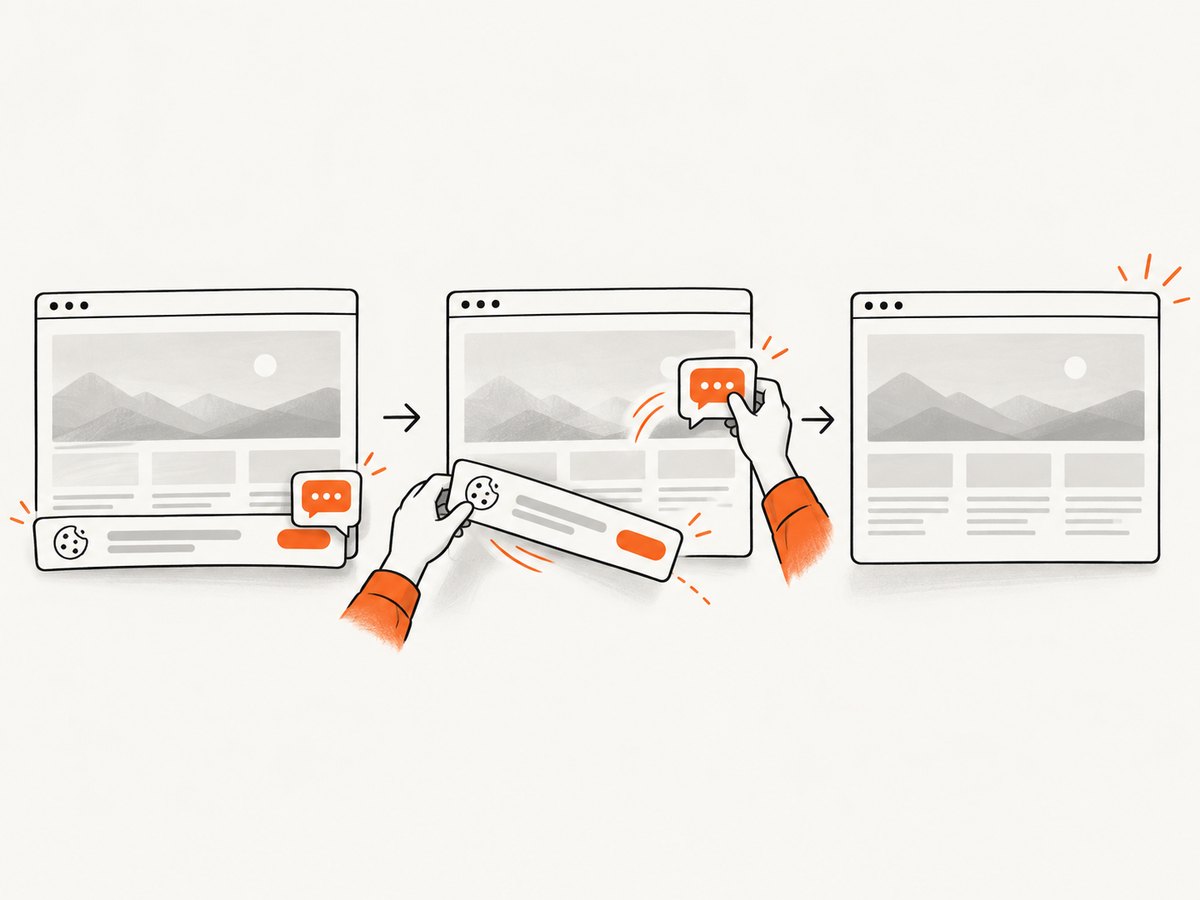 A managed screenshot service can remove consent banners and overlays before capture.